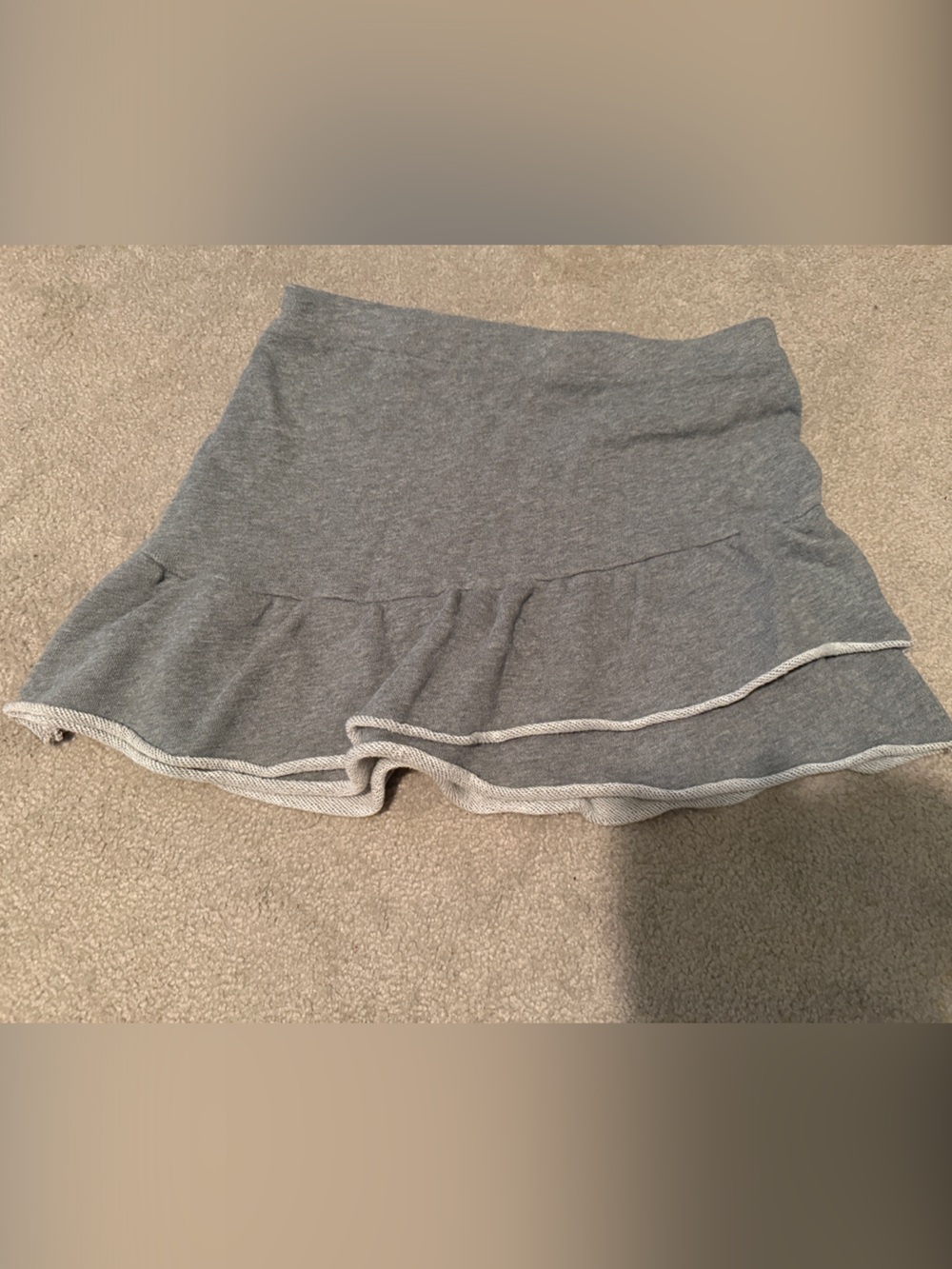 Express Gray Ruffle Hem Mini Skirt